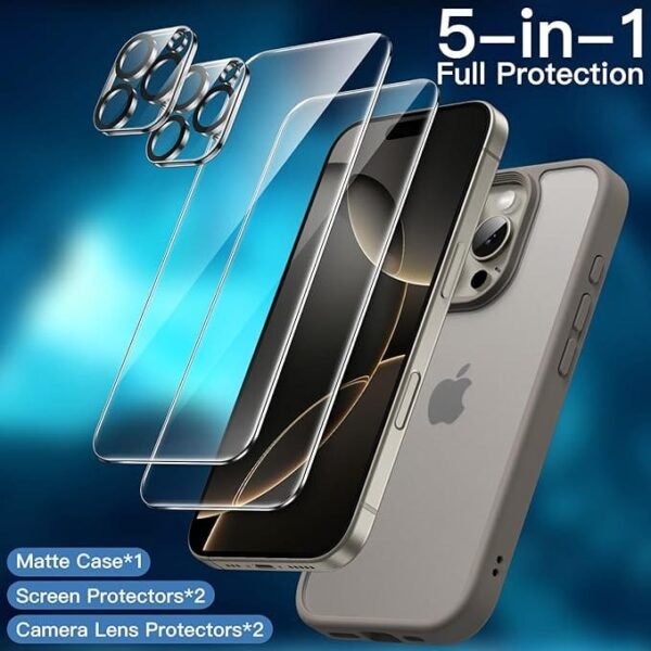 5 in 1 Matte Case for iPhone 16 Pro Max - Image 3