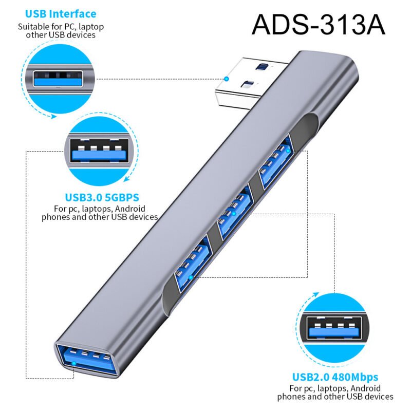 High-Speed 4-Port USB-C Hub with OTG Adapter - USB 3.0 Docking Station for Laptops and PCs - Image 9