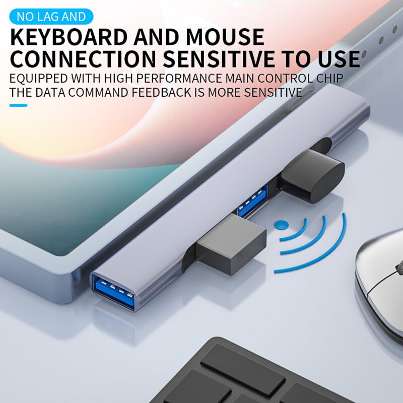 High-Speed 4-Port USB-C Hub with OTG Adapter - USB 3.0 Docking Station for Laptops and PCs - Image 8