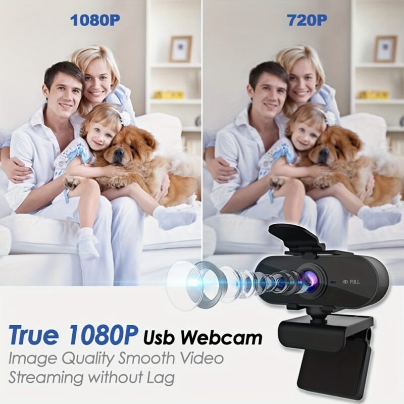 [1080P HD Auto Focus Camera] 1080P HD Full Web Camera with Microphone, USB Powered, Auto Exposure, Fixed Focus, Prime Lens, for Video Conferencing, Online Meetings, Student Classroom, and Work Use - Image 5