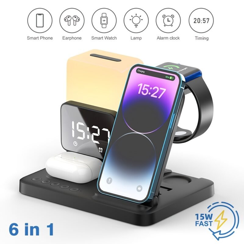 2025 New 15W Multifunctional Wireless Charging Station, 6-in-1 Foldable - Image 2