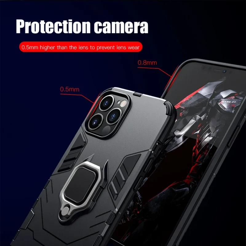 Armor Case for iPhone 15 Pro Max 14 Max 11 12 13 Pro XS XS Max Plus Car Magnetic Ring Stand Silicone Phone Back Shockproof Cover - Image 4