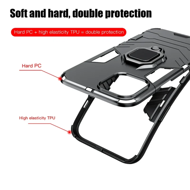 Armor Case for iPhone 15 Pro Max 14 Max 11 12 13 Pro XS XS Max Plus Car Magnetic Ring Stand Silicone Phone Back Shockproof Cover - Image 6