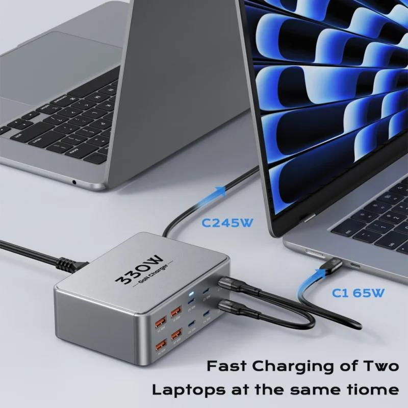 330W USB C GaN Charger 100W PD3.0 PPS QC3.0 Multiport Fast Charging Station - Image 3