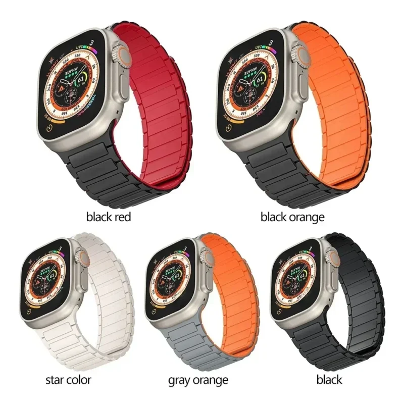 Magnetic Loop for Apple Watch Bands 44mm 40mm 49mm 45mm 41mm 38mm Silicone Bracelet iWatch Series 9 8 7 6 5 4 3 Se ultra 2 strap - Image 2