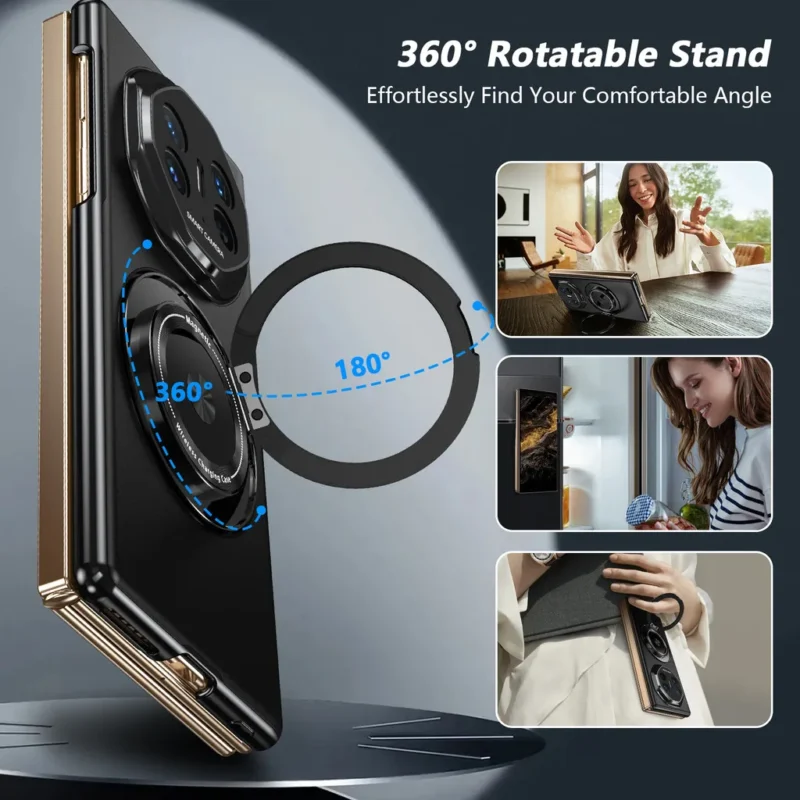 360 Rotating Holder Magnetic Phone Case For Huawei Mate XT Ultimate Ring Hinge Protection Cover - Image 5