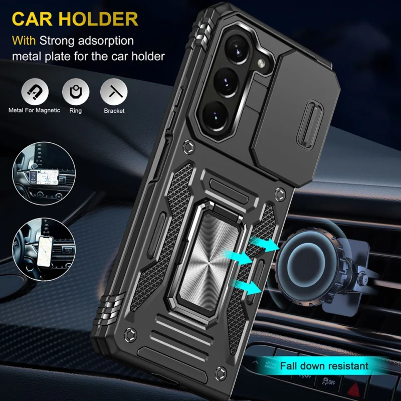 Shockproof Case for Samsung Z Fold 5 6 Magnetic Ring Holder Stand Back Slide Lens Cover for Galaxy ZFold Fold6 ZFold5 Fold5 5G - Image 2