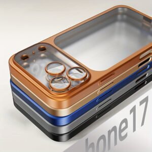 Home luxury matte transparent wireless charging phone case for iphone 13/14/15/16/17 air pro max with shockproof lens film and clear back cover, dropresistant cover, minimalist style, sleek design, highquality case, iphone users, gadget lovers