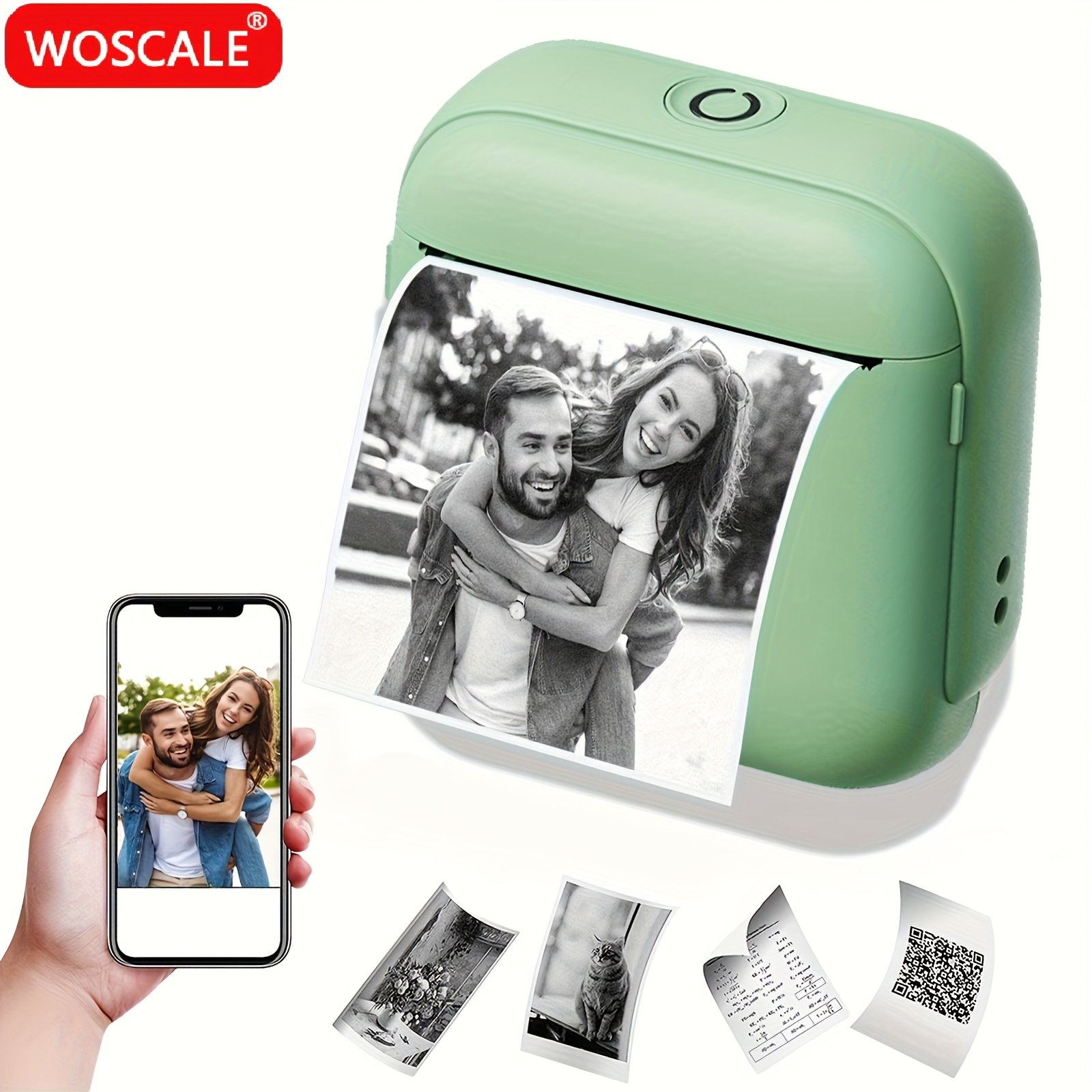 woscale portable thermal printer with 13 or 1 rolls of paper instant print, wireless, hd printing for photos, labels, study notes compatible with ios/android devices, usb rechargeable, ideal for thanksgiving, christmas, halloween gifts woscale portable thermal printer with 13 or 1 rolls of paper instant print, wireless, hd printing for photos, labels, study notes compatible with ios/android devices, usb rechargeable, ideal for thanksgiving, christmas, halloween gifts