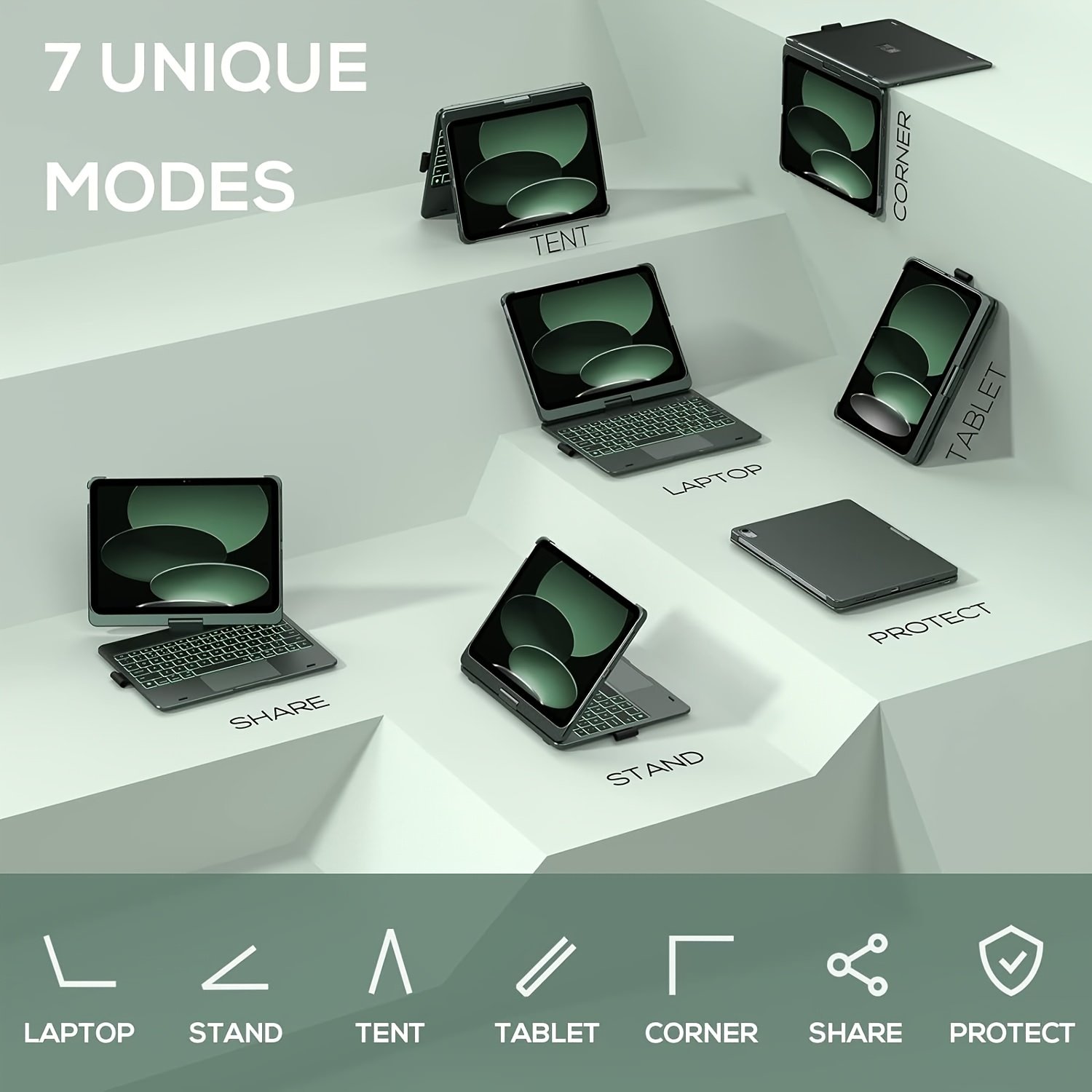 tablet case with keyboard, 360° rotatable, 7 color backlight, multi touch trackpad, light, for ipad (10.9", 2022) & ipad 11th (a16, 2025) tablet case with keyboard, 360° rotatable, 7 color backlight, multi touch trackpad, light, for ipad (10.9", 2022) & ipad 11th (a16, 2025)