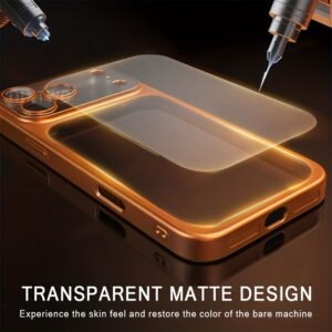 Home luxury matte transparent wireless charging phone case for iphone 13/14/15/16/17 air pro max with shockproof lens film and clear back cover, dropresistant cover, minimalist style, sleek design, highquality case, iphone users, gadget lovers