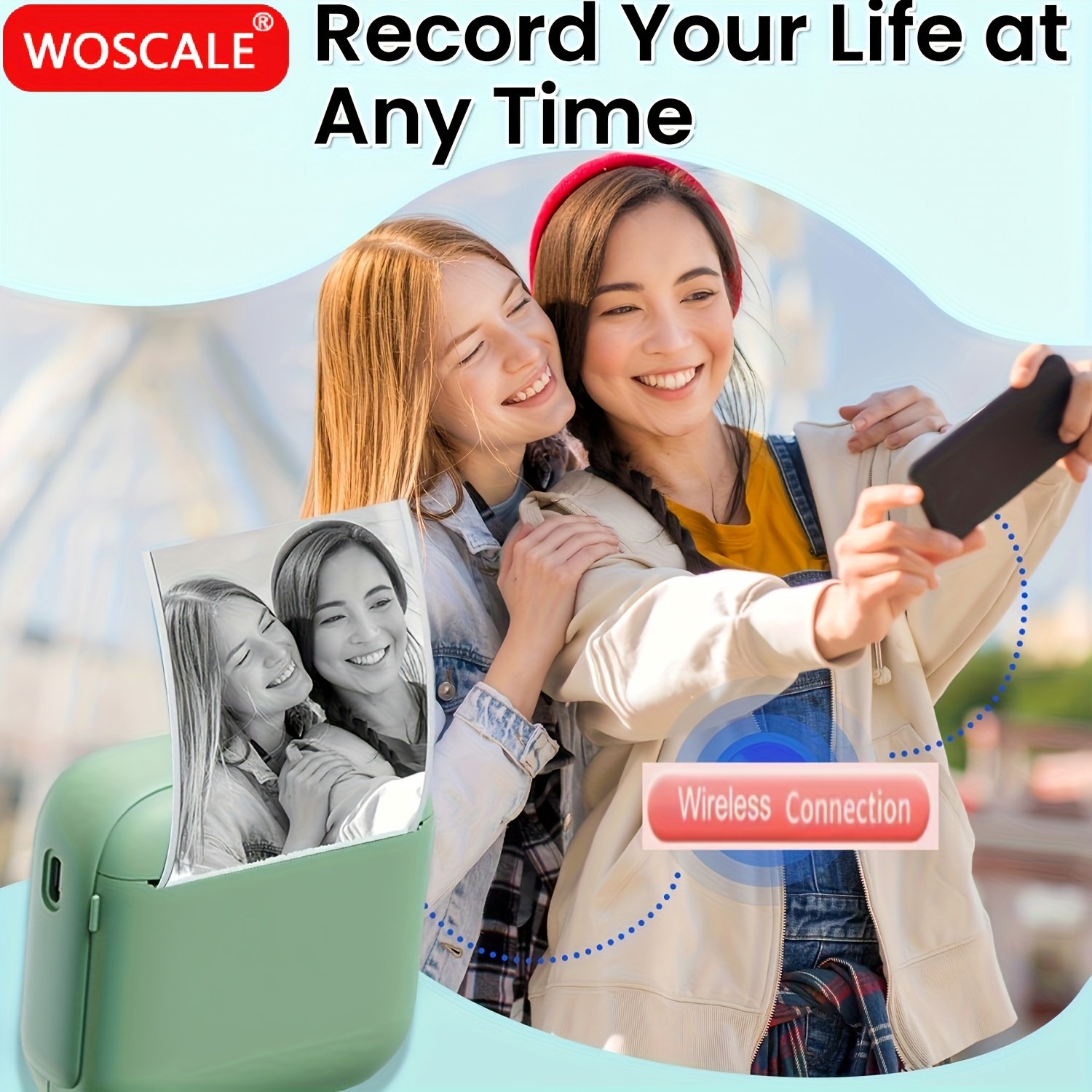 woscale portable thermal printer with 13 or 1 rolls of paper instant print, wireless, hd printing for photos, labels, study notes compatible with ios/android devices, usb rechargeable, ideal for thanksgiving, christmas, halloween gifts woscale portable thermal printer with 13 or 1 rolls of paper instant print, wireless, hd printing for photos, labels, study notes compatible with ios/android devices, usb rechargeable, ideal for thanksgiving, christmas, halloween gifts