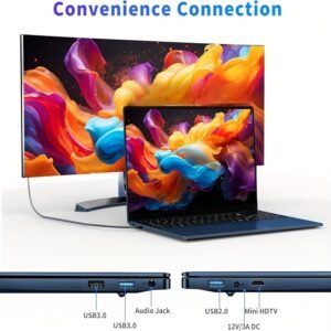 funyet 16 inch gaming laptop, 16gb ram 1tb ssd, n150 processor, fhd 1920 * 1200, 180 open angle, backlit, bt4 wifi5, backlit keyboard, blue, gray